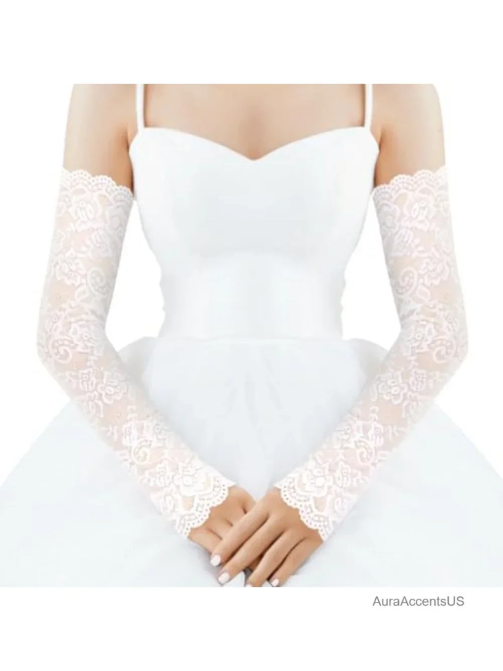Floral Lace Arm Sleeves for Women Wedding Tea Party Engagement Dress